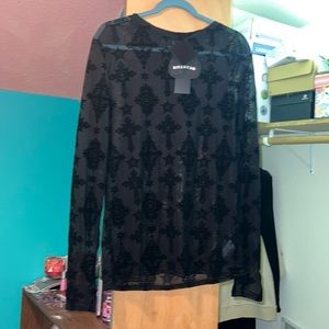 Long sleeve sheer top